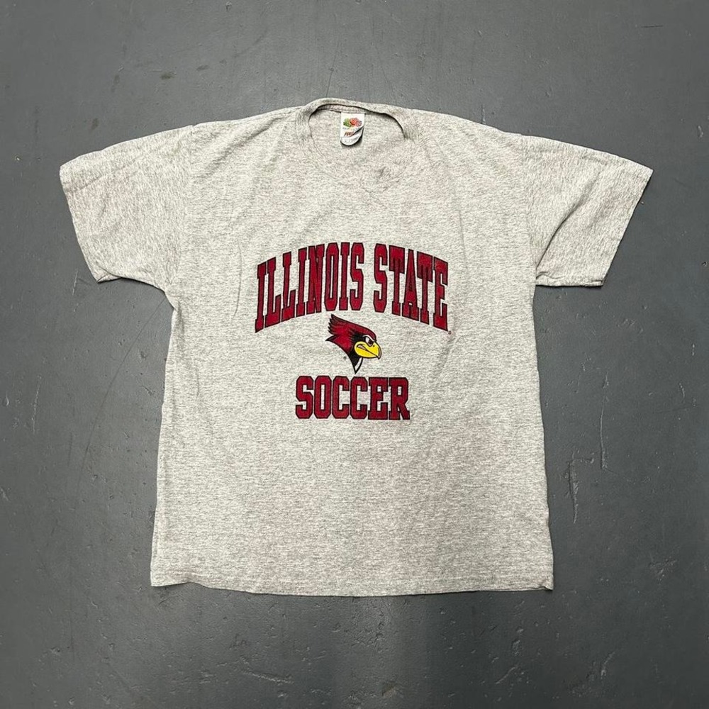 Vintage 2000s Illinois state university soccer college graphic tee shirt